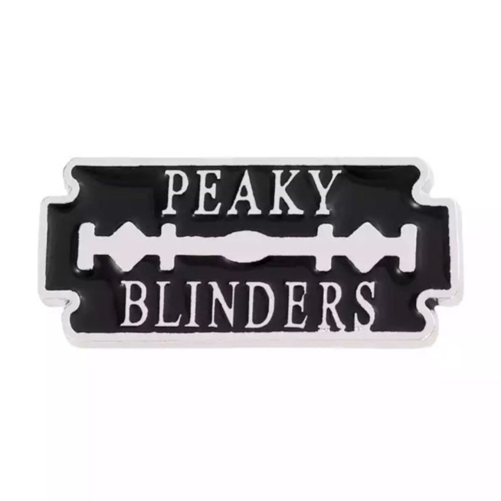 * 50% OFF! Peaky Blinders razor blade enamel pin black silver thomas shelby